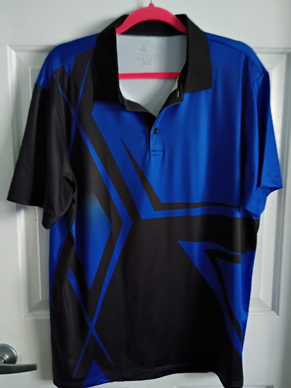 Men’s Blue and Black Graphic Golf Polo